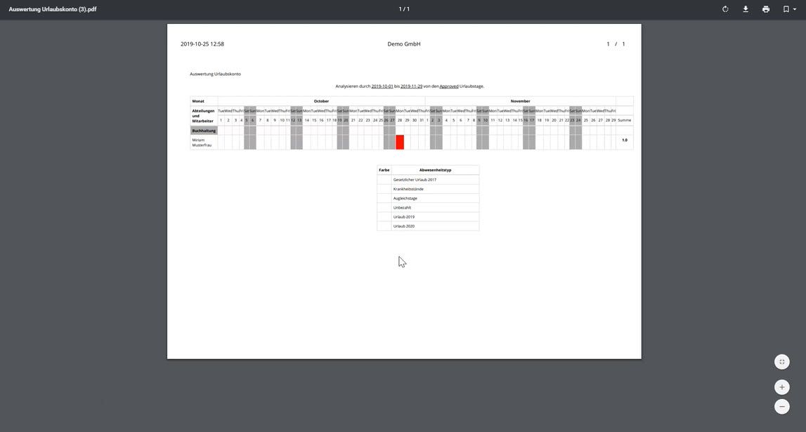 Urlaubsverwaltung mit Odoo - Berichte